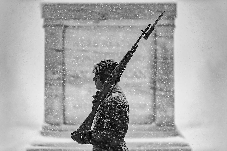 Winter Photograph - In All Kinds of Weather - The Sacred Duty #1 by US Army Elisabeth Fraser