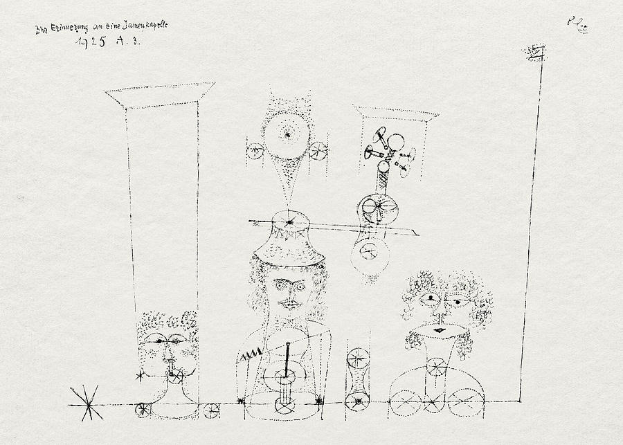 Paul Klee Drawing - In Memory of an All Girl Band #2 by Paul Klee