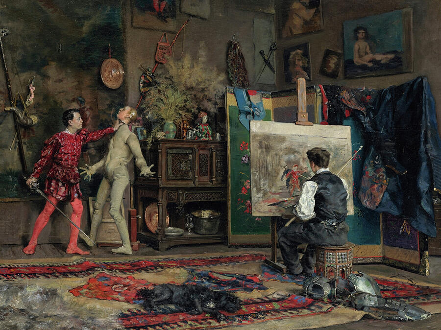 In The Artists Studio, from 1875 Painting by Julius LeBlanc Stewart