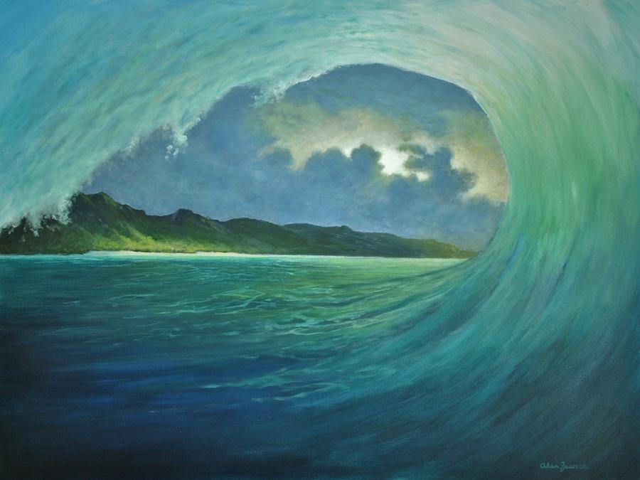 In the Curl by Alan Zawacki Painting by Alan Zawacki