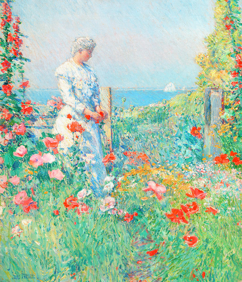 In The Garden By Frederick Childe Hassam Painting