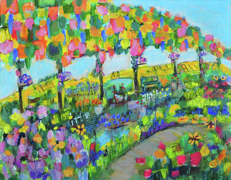In the garden #1 Painting by Haleh Mahbod