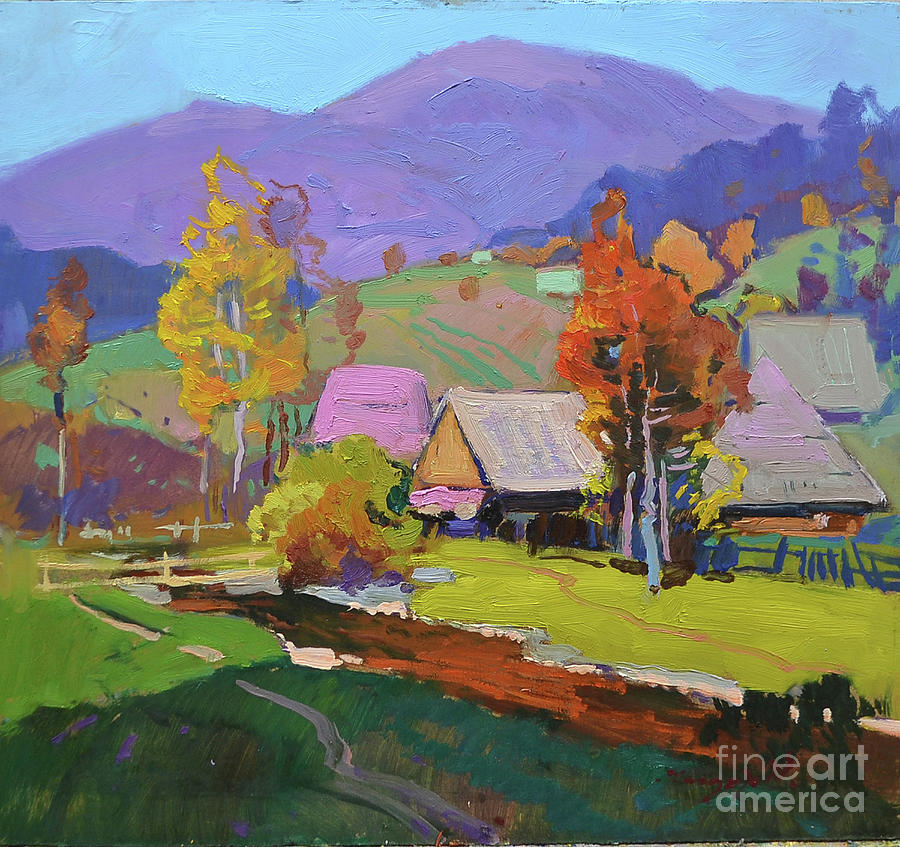Impressionism Painting - In the village of Studeny #2 by Alexander Shandor
