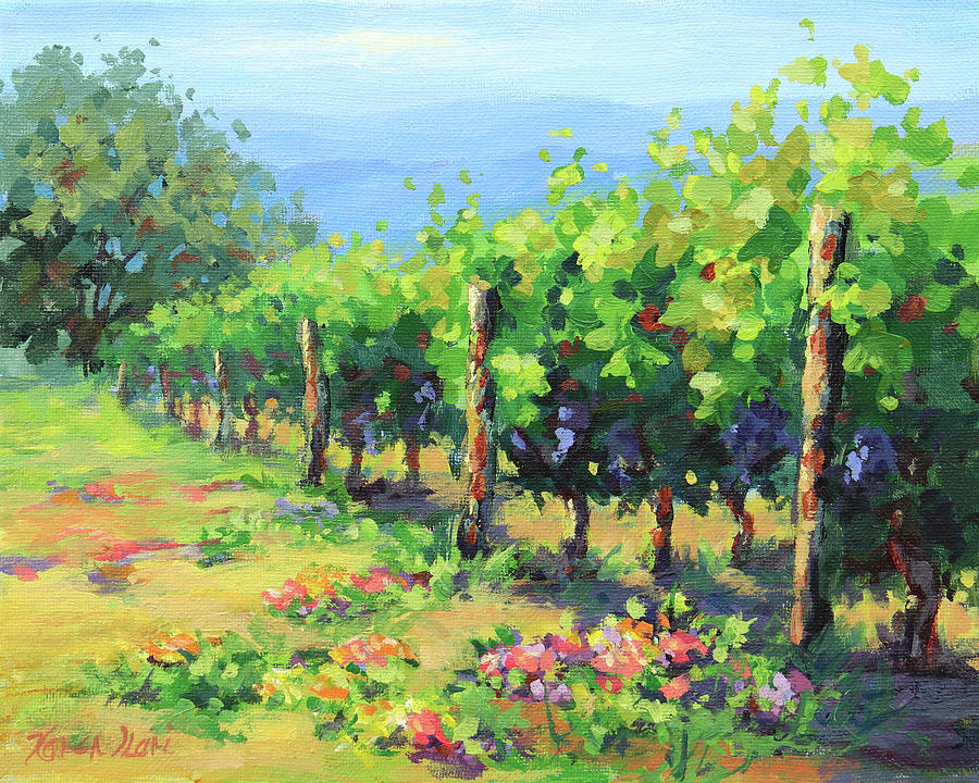 In the Vineyard #1 Painting by Karen Ilari