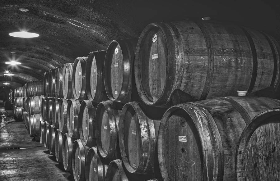 Black And White Photograph - In the Wine Cave #1 by Mountain Dreams