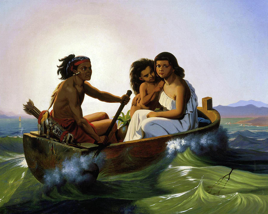 Native American Painting - Indian Family on San Francisco Bay #1 by Mountain Dreams