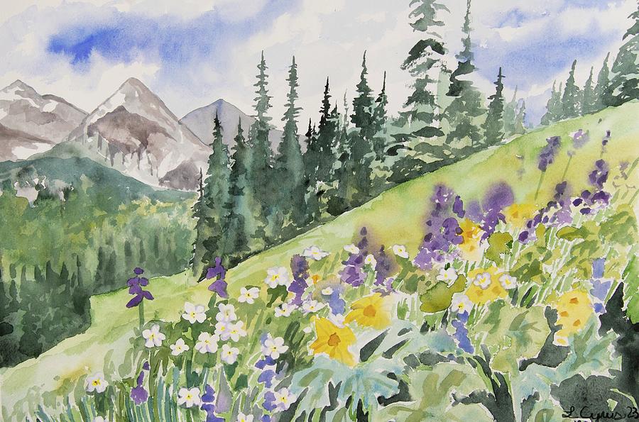 Indian Peaks Summer Wildflowers #1 Painting by Cascade Colors