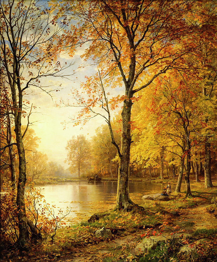 Indian Summer by William Trost Richards 1875 Painting by William trost Richards