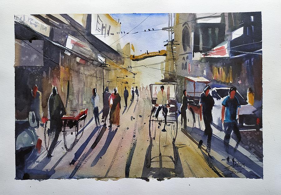 watercolor cityscape