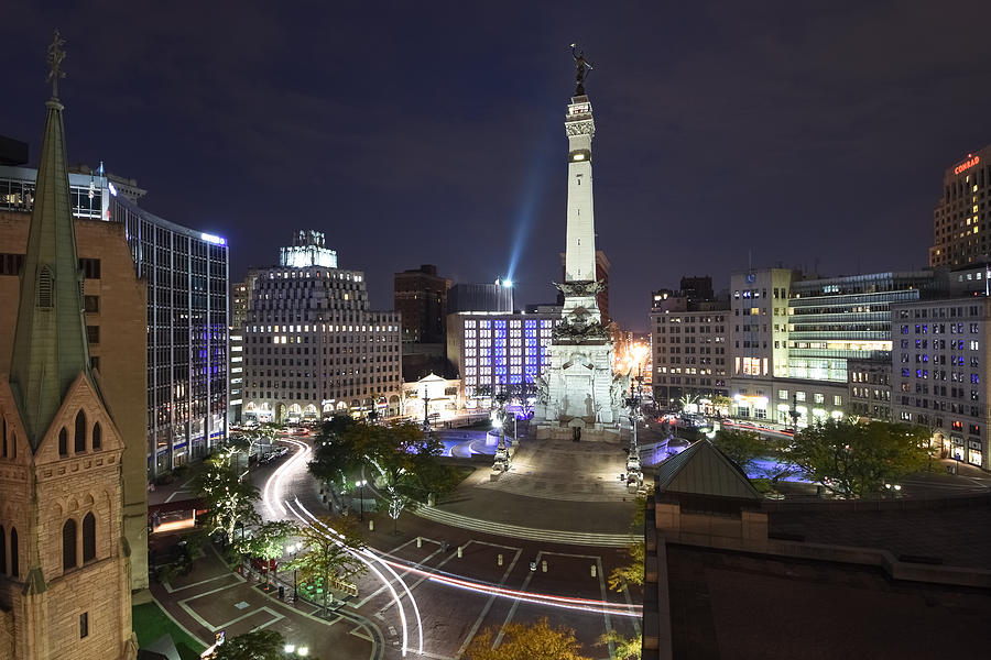 Indiana States Soldiers and Sailors Monument on Monument Circle, Indiana, USA #1 Photograph by Smartshots International
