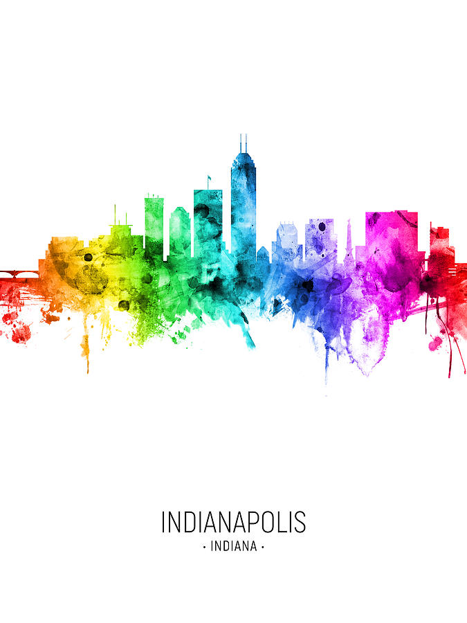 Indianapolis Indiana Skyline #01 #1 Digital Art by Michael Tompsett