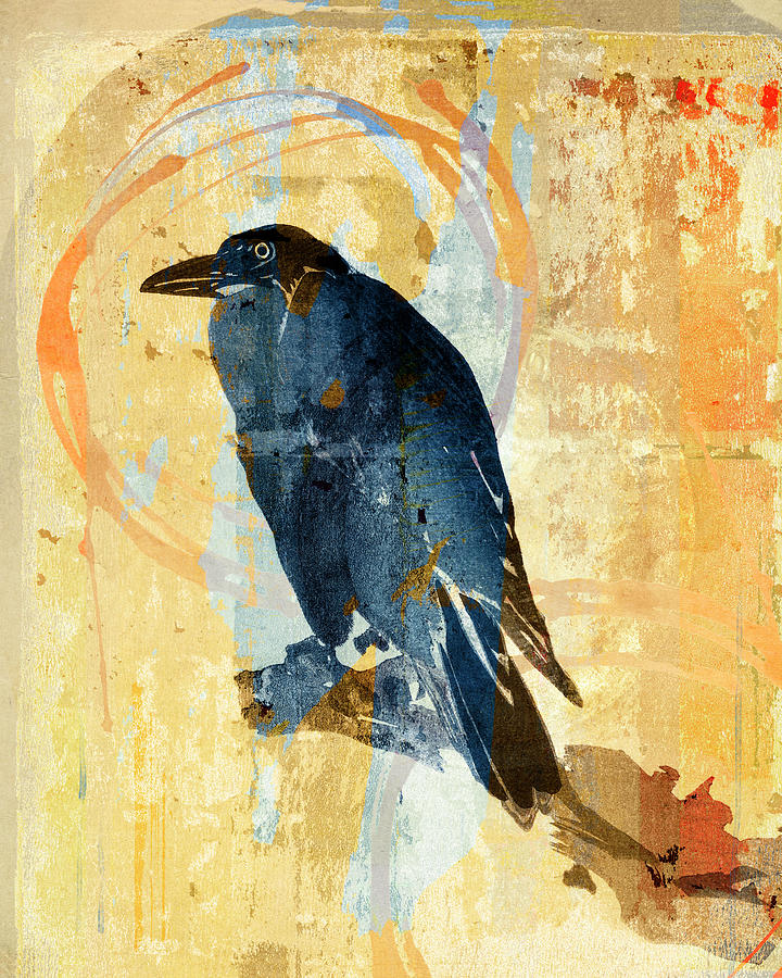 Indigo Crow Mixed Media by Carol Leigh | Fine Art America