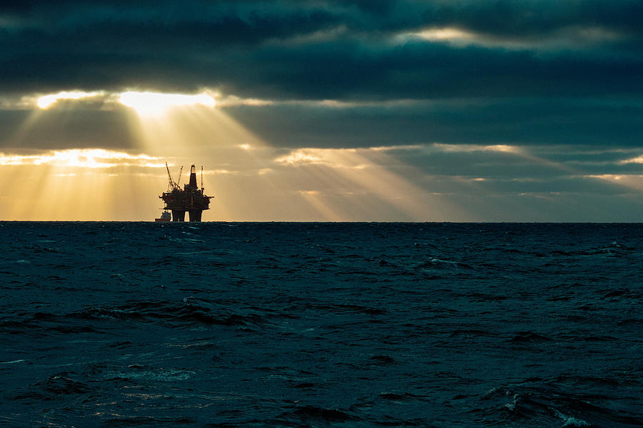 Industrial oil rig offshore platform: away from a sustainable resource #1 Photograph by Piola666