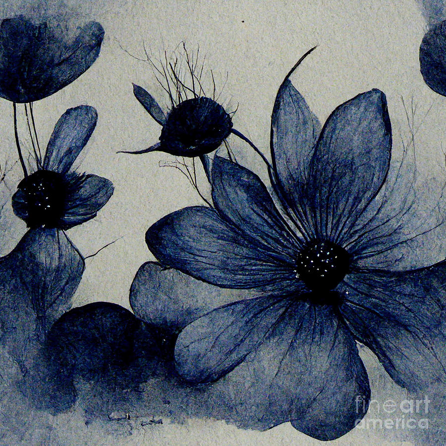 Ink Flowers Digital Art