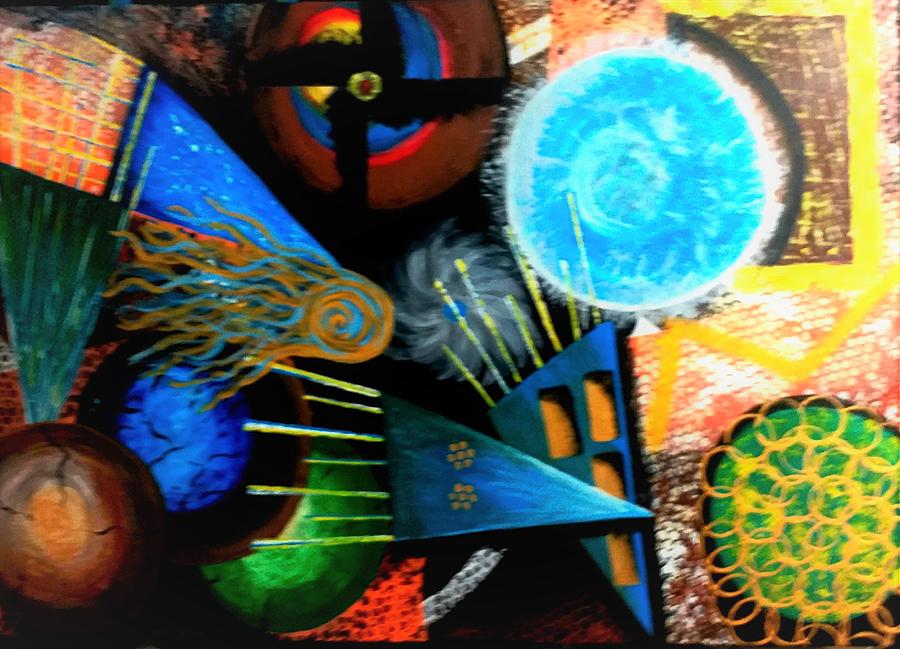 Acrylic Painting - Inside The Mind Of Asimov by Diana Robbins Acrylic Painting - Inside The Mind Of Asimov by Diana Robbins