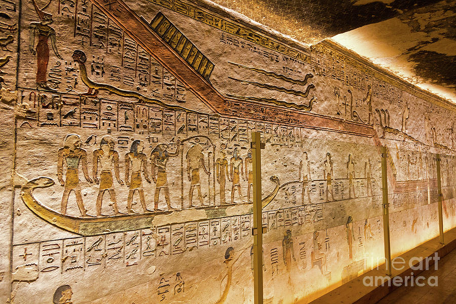 Inside the tomb of Ramses III in the Valley of the Kings, Thebes #1 Photograph by John Keates