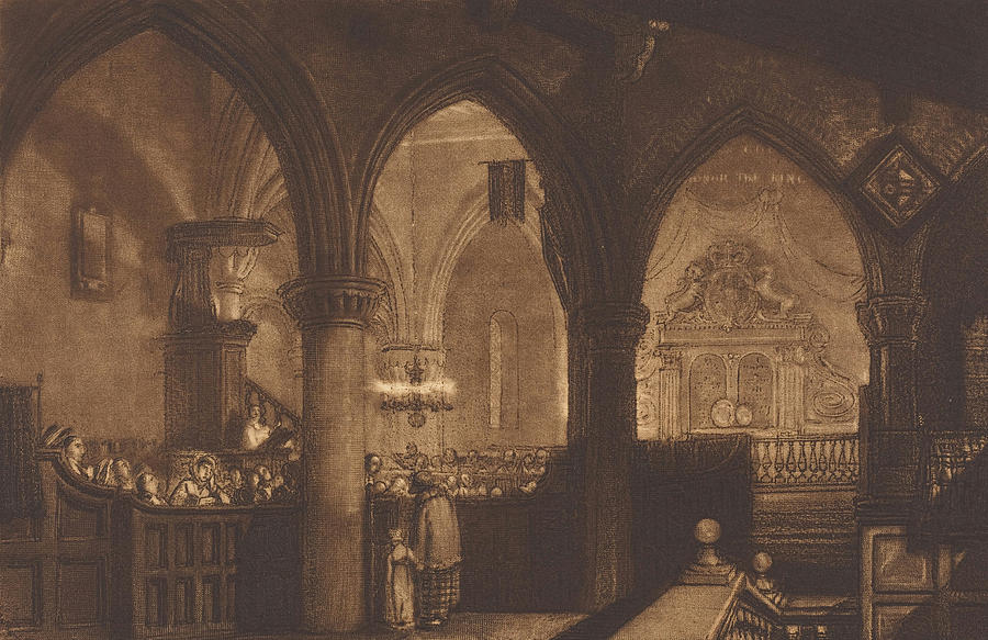 Interior of a Church #1 Drawing by Joseph Mallord William Turner