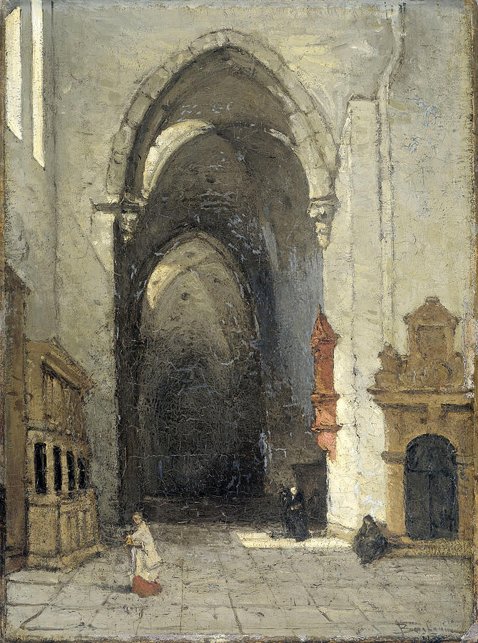 Interior of the Dom in Trier #2 Painting by Johannes Bosboom