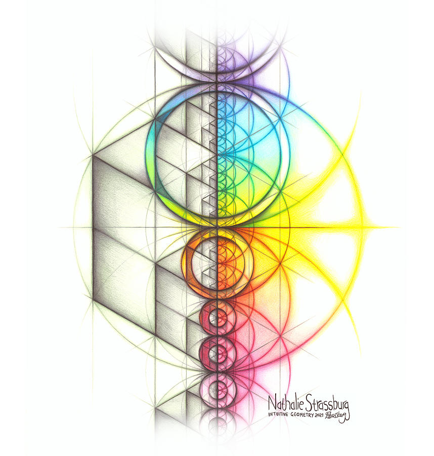 Intuitive Geometry Spectrum Aspire Theme #1 Drawing by Nathalie Strassburg