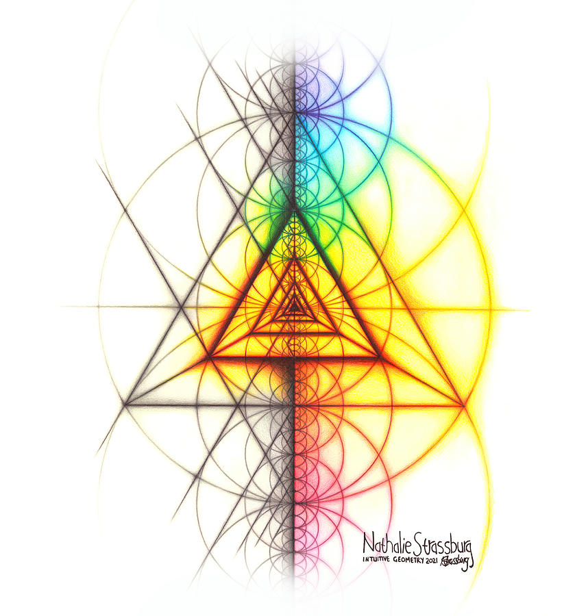 Intuitive Geometry Spectrum Triangle Tetrahedron Art #2 Drawing by Nathalie Strassburg