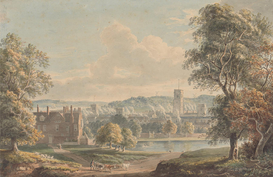 Ipswich from the Grounds of Christchurch Mansion #2 Drawing by Paul Sandby