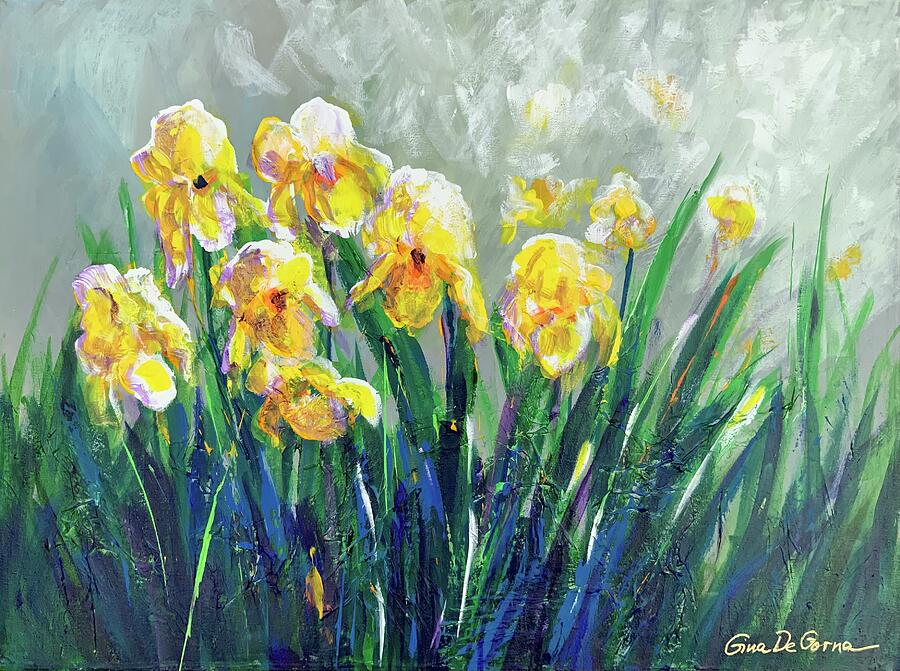 Iris Garden #1 Painting by Gina De Gorna
