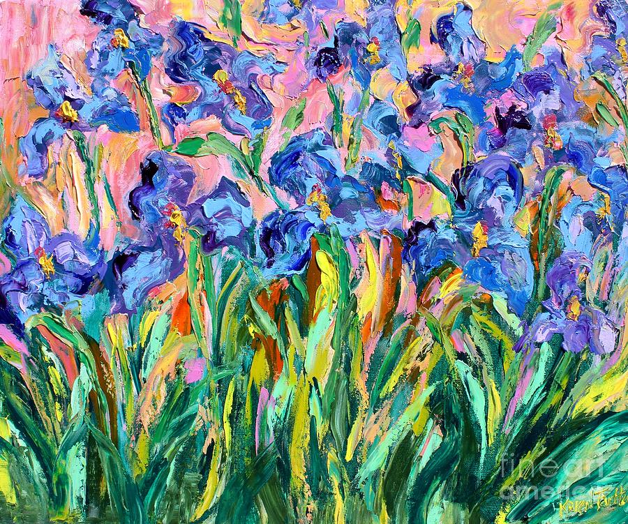 Iris Garden #1 Painting by Karen Tarlton
