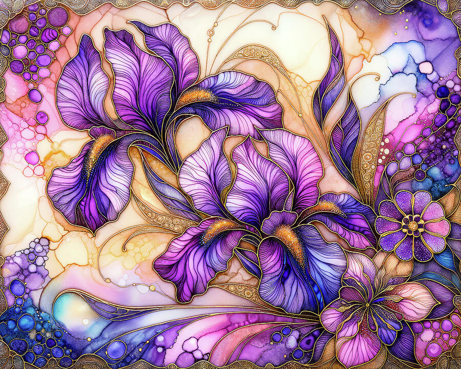 Iris Garden in Summer Digital Art by Peggy Collins - Fine Art America