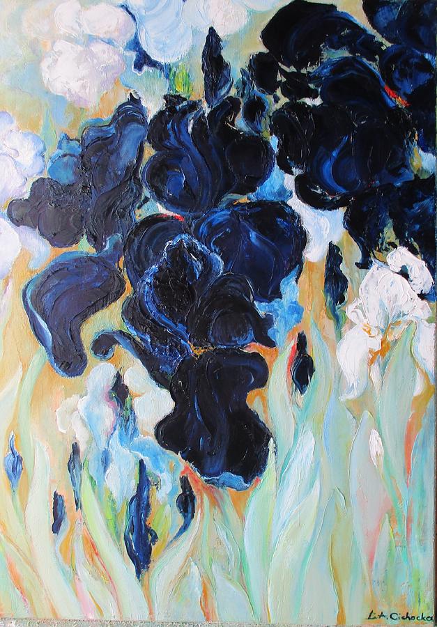 Irises  #1 Painting by Barbara Anna Cichocka