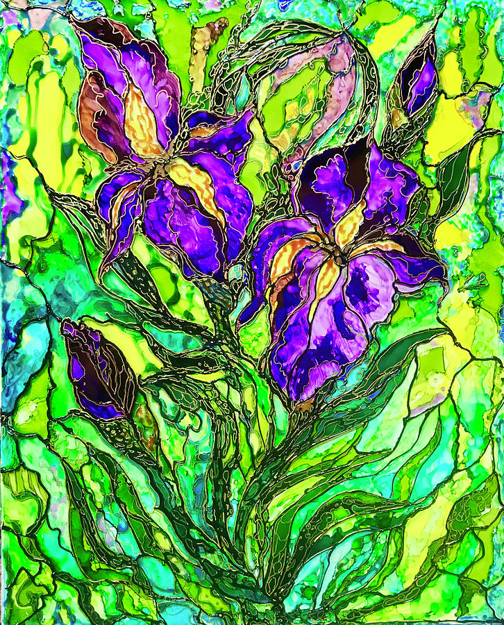 Irises #1 Painting by Rae Chichilnitsky