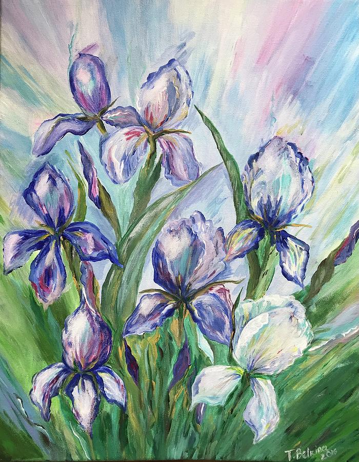 Irises  #2 Painting by Tetiana Bielkina
