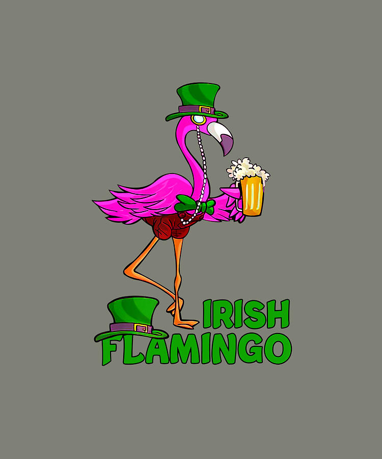 flamingo drinking beer