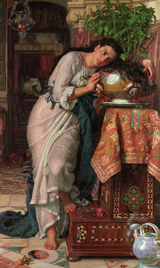 William Holman Hunt Painting - Isabella and the Pot of Basil #1 by William Holman Hunt