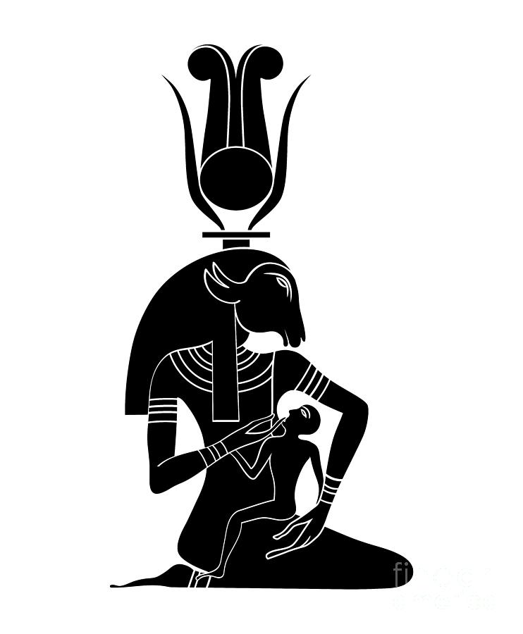 Isis - Wife Of Osiris And Mother Of Horus Drawing