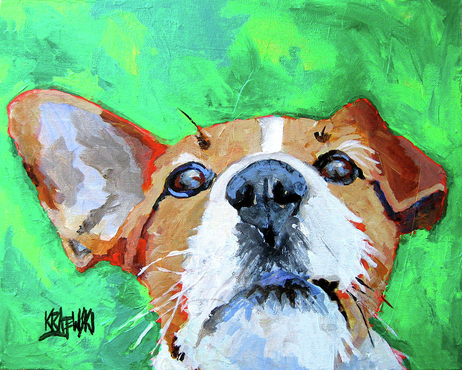 Portrait Painting - Jack Russell Terrier Art Print #1 by Ron Krajewski