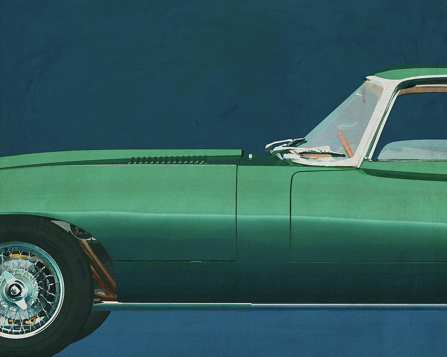 Jaguar E-Type 1960 #1 Painting by Jan Keteleer