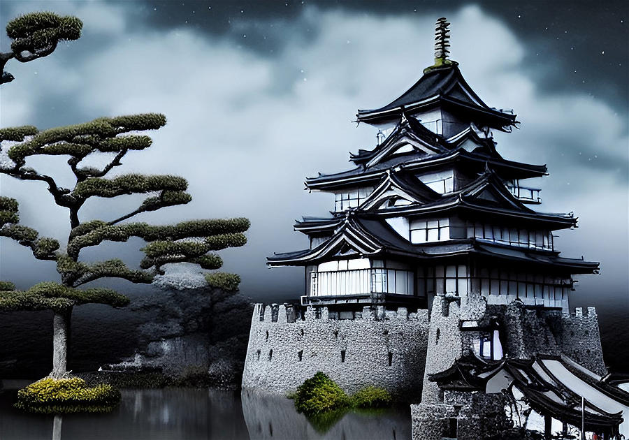 Japan Castle Digital Art by Agnieszka Polanowska Art Shop - Fine Art ...