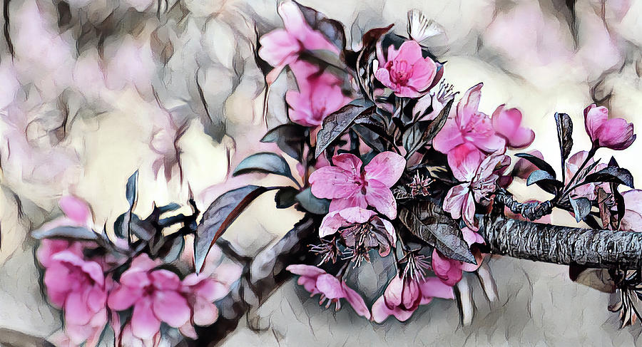 Japanese cherry blossom #1 Painting by Patricia Piotrak