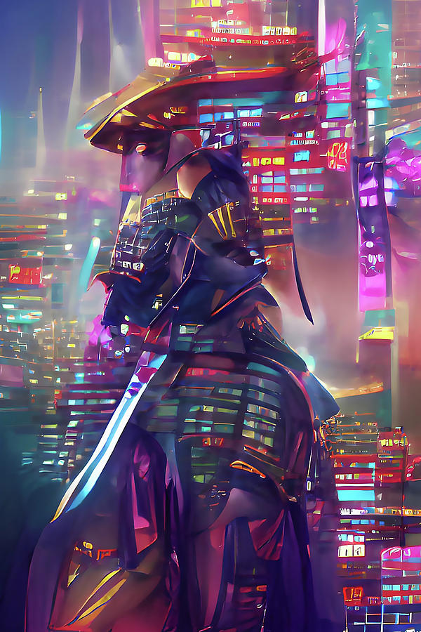 Japanese Cyberpunk Samurai Digital Art By Alessandro Della Torre Fine Art America 2261