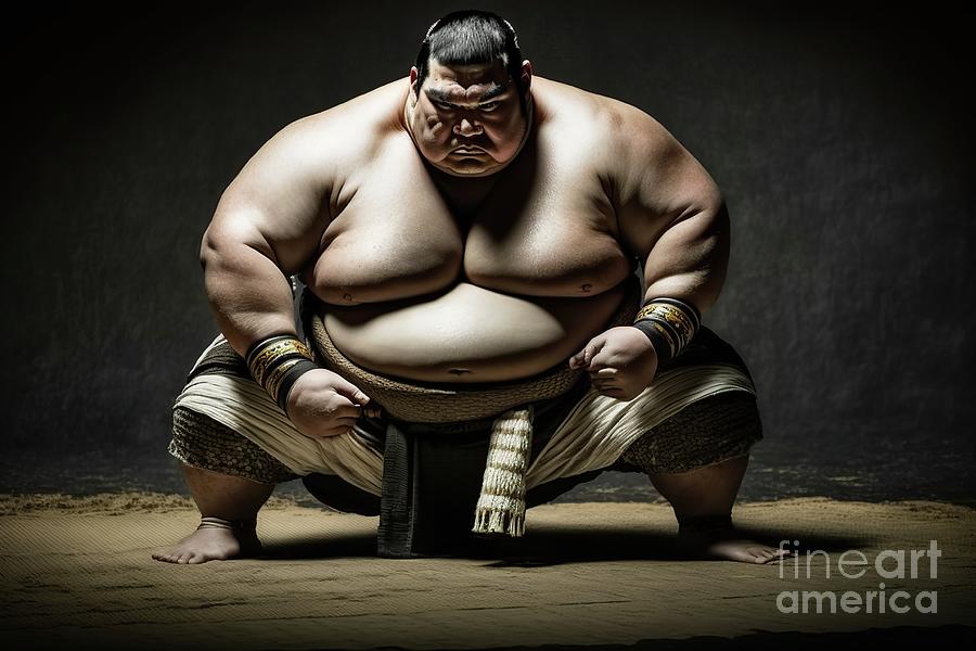 Japanese Sumo Wrestler In Concentrated Position Ai Generated Photograph By Joaquin Corbalan