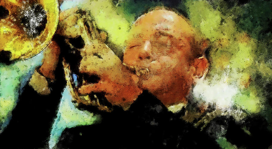 Jazz Trumpet Man #1 Digital Art by Gary De Capua