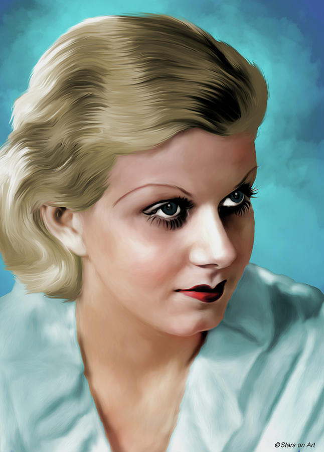 Jean Harlow illustration -b1 Painting by Movie World Posters