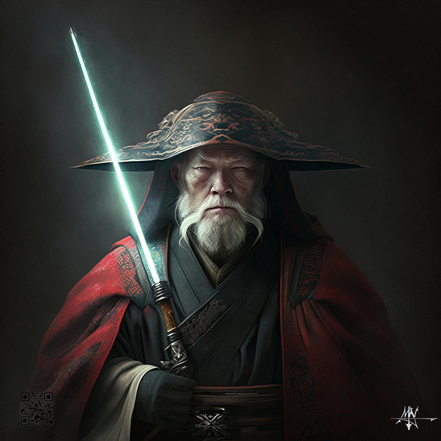 Jedi knight Chiiko Lanith #1 Digital Art by Robert Fenwick May Jr