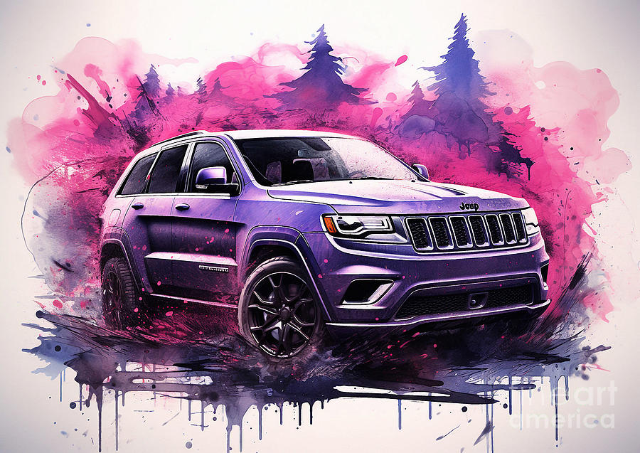 Jeep Grand Cherokee Trackhawk car #1 Painting by Destiney Sullivan ...