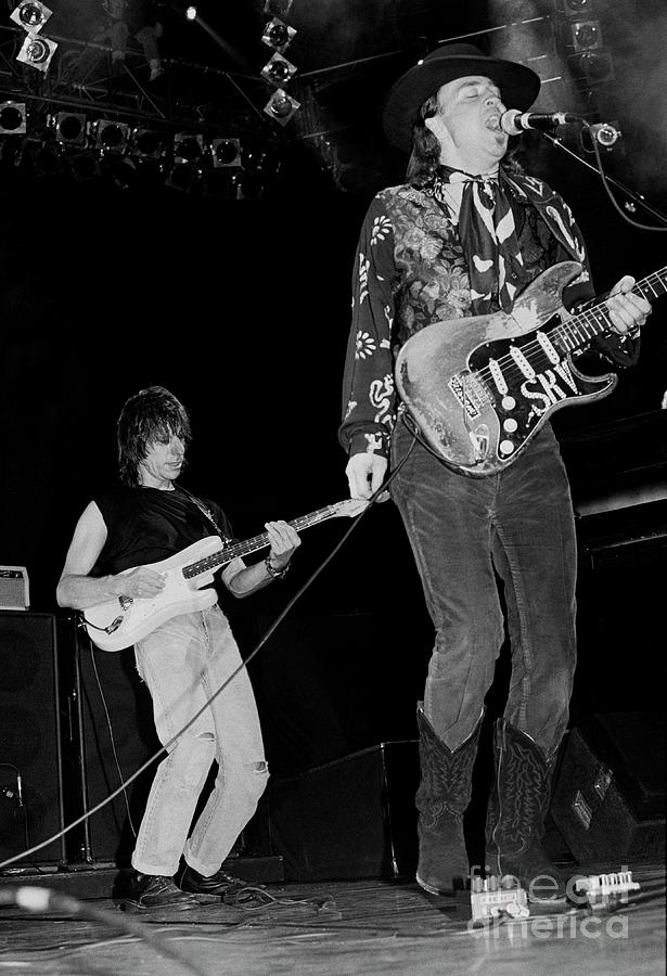 Jeff Beck Photograph - Jeff Beck and Stevie Ray Vaughan #1 by Concert Photos