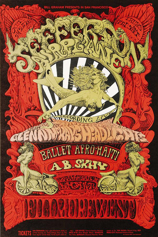 Jefferson Airplane - 1968 Vintage Concert Poster Photograph by Old ...