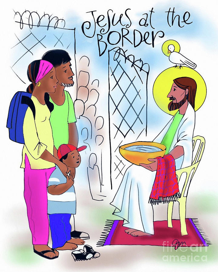 Jesus at the Border - MMJBR #1 Painting by Br Mickey McGrath OSFS