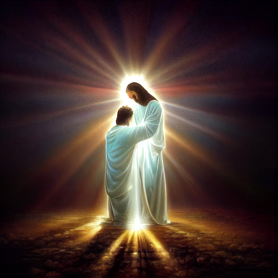 Jesus Christ In Pure White Radiating Rays Of Celestial Light And Glory ...