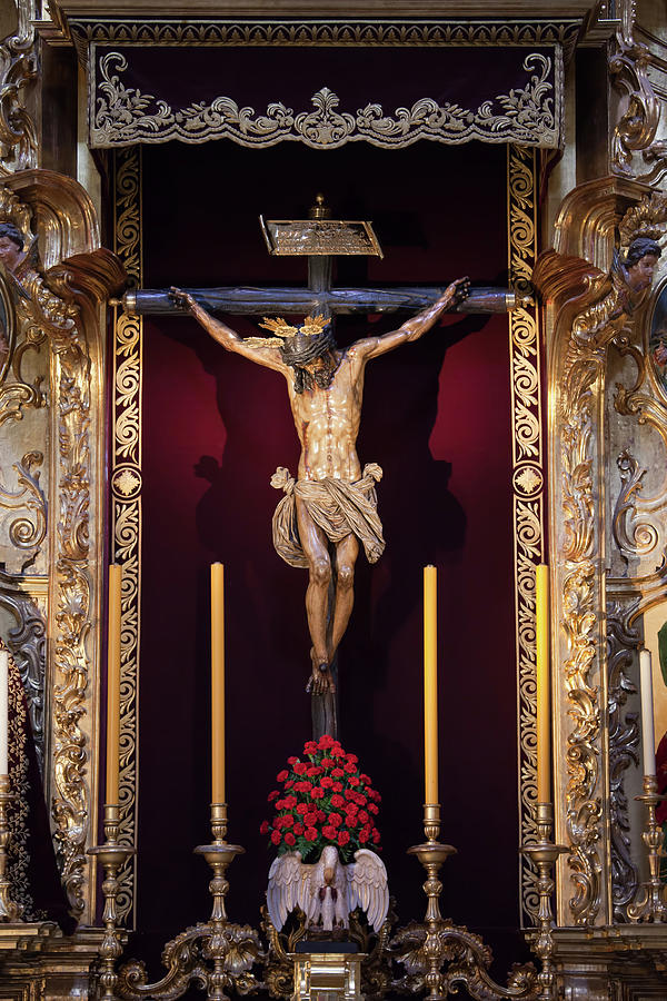 Jesus Christ on the Cross in Iglesia del Salvador Photograph by Artur Bogacki