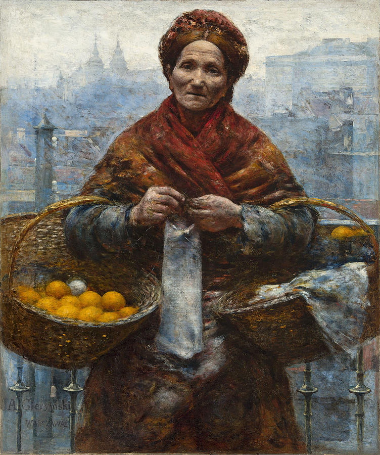 Jewish Woman with Oranges #1 Painting by Vincent Monozlay
